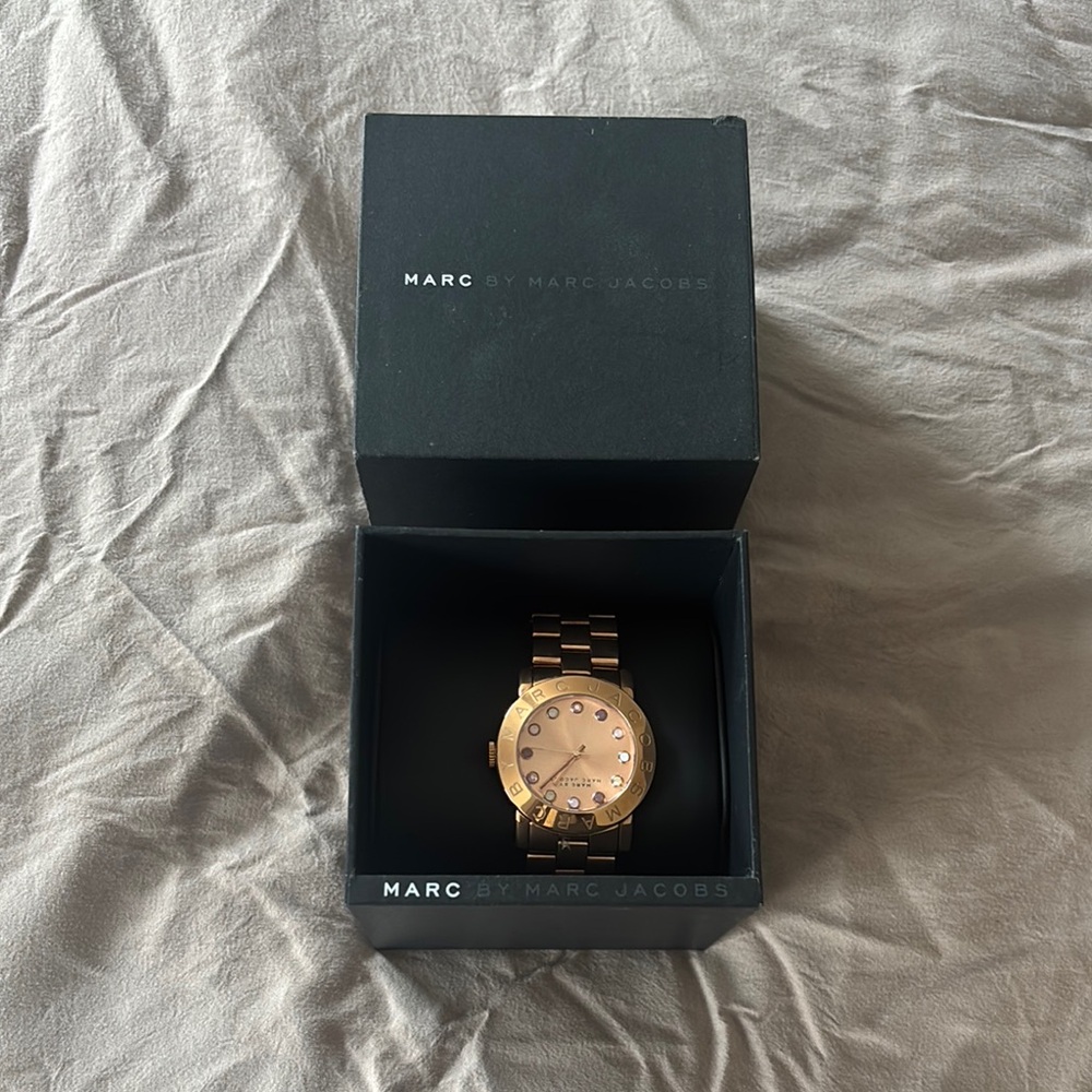 Marc Jacobs Gold Watch with Metal Bracelet